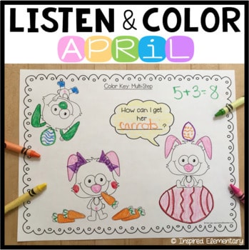Listen and Color April | Following Directions Activities | Listening Skills