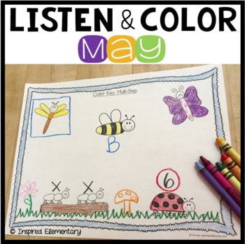 Listen and Color May | Following Directions Activities | Listening Skills