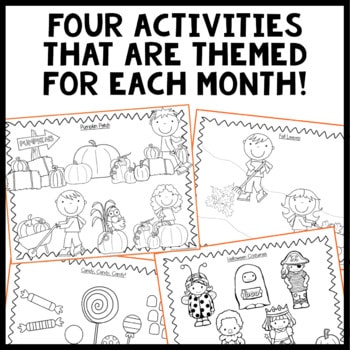 Listen and Color October | Following Directions Activities | Listening Skills - Image 2