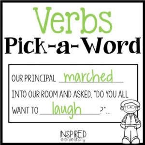 Pick-a-Word: Verbs (Verb Fill-In Activity)