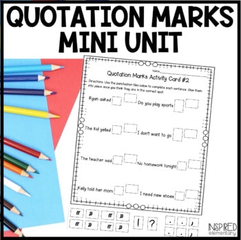 quotation marks worksheets activities and games inspired elementary