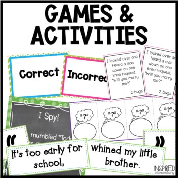 quotation marks worksheets activities and games inspired elementary
