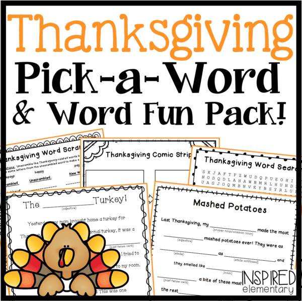 Thanksgiving "Pick-A-Word" & Word Fun Activities!