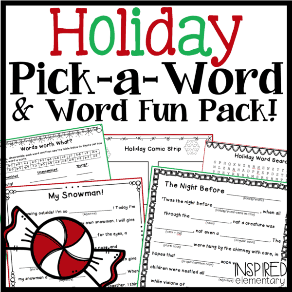 Holiday "Pick-a-Word" & Word Fun Activities!