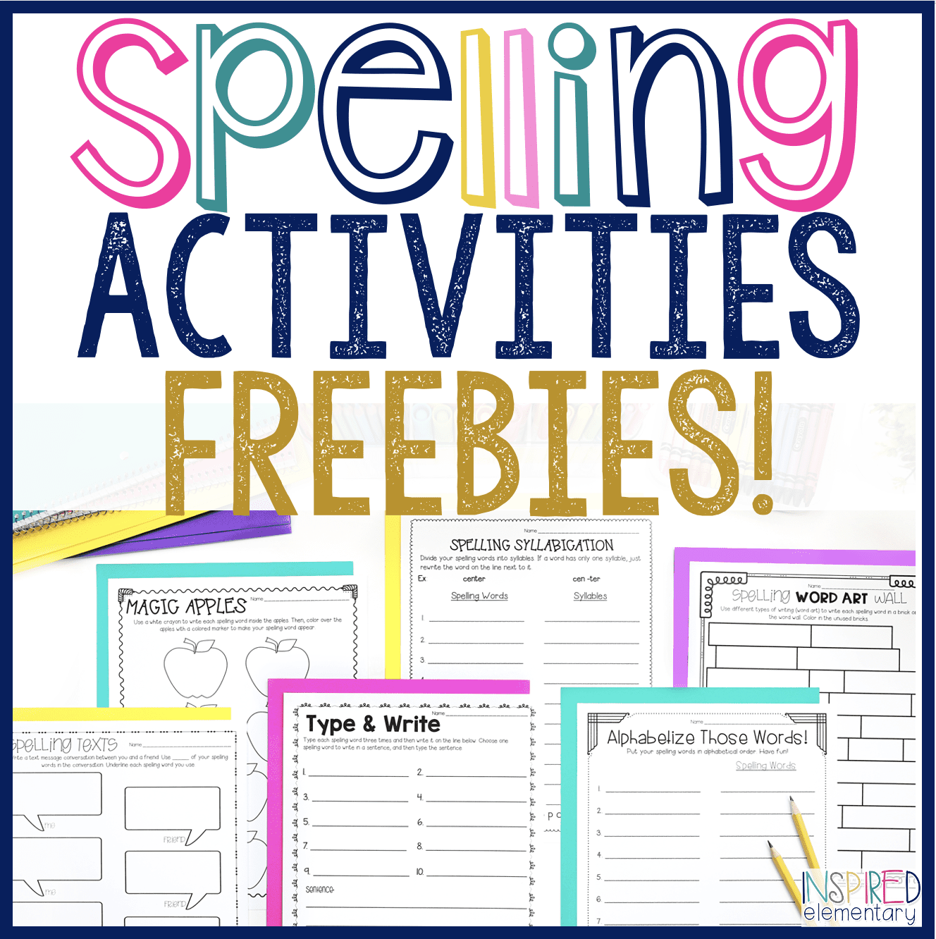 Spelling activities freebies inspired elementary