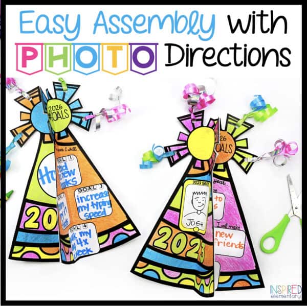 New Years 2026 Goals Hats 3D Writing Activity - Image 4
