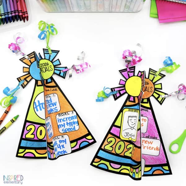 New Years 2026 Goals Hats 3D Writing Activity - Image 3