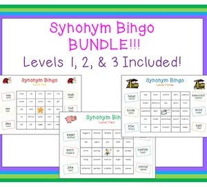 Synonym Bingo -Green Level Words- 2 activity sets