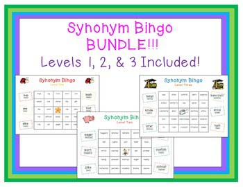 Ms. Carney's SYNONYM Bingo Game Bingo Card