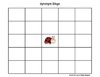 Ms. Carney's SYNONYM Bingo Game Bingo Card