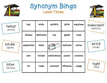 Synonym Antonym Bingo