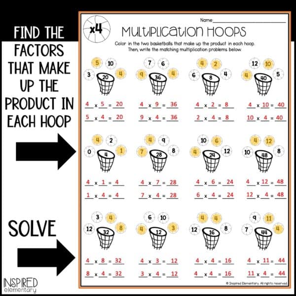 Multiplication Hoops: Multiplication Facts to 12 - Image 2