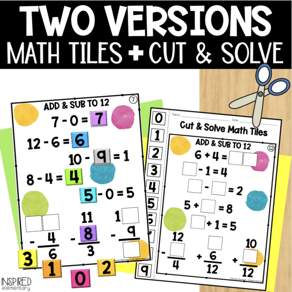 Math Tiles Addition and Subtraction to 12 - Image 3