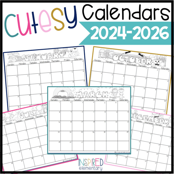 2024 Calendar | Cutesy Calendar | Holiday Gift Calendar · Inspired Elementary 2024-calendar-cutesy-calendar-holiday-gift-calendar-inspired-elementary