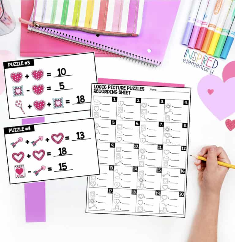 February Logic Picture Puzzles for Math