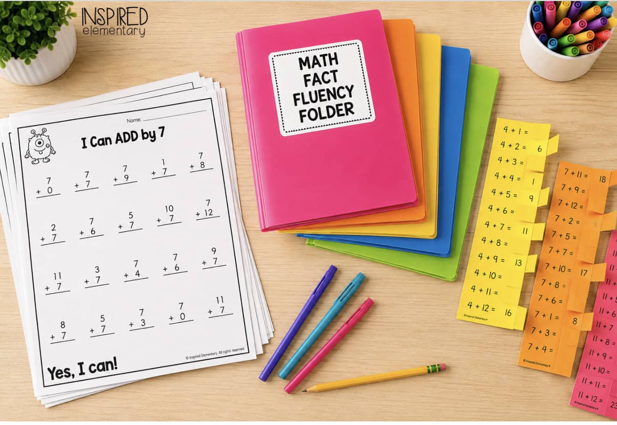 I Can ADD addition math facts and math fact fluency practice worksheets